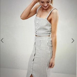 Blue and White striped two piece set